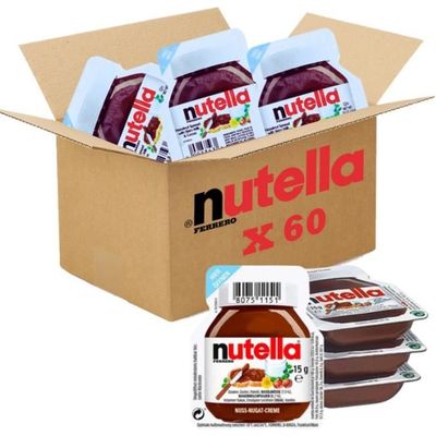 Pack de 64 mini pots 1,6 kg Ferrero Nutella portion individuelle de 25g