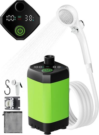 Kit Douche Randonnee Douche Portable Camping - Pompe 6000mAh Avec écran Température Pompe Eau Rechargeable 6000mah