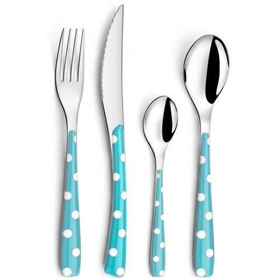M/énag/ère 16 pi/èces Bleu Turquoise Amefa Eclat