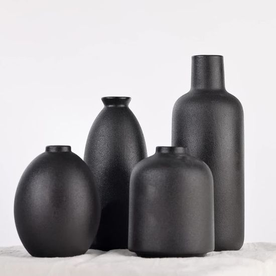 Vase En Céramique Beige Forme Bulle KAYLETIN - Décoration Bohème Chic Pour Fleurs, Salon Ou Cheminée