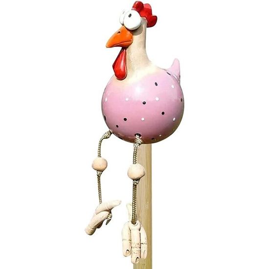 Bogoro Statue Poule Décorative Jardin En Résine - Déco Extérieur Noir 12x8,5cm