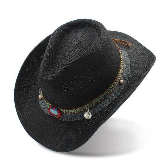 Lot De 2 Chapeaux De Cowboy En Laine Avec Tête De Taureau - Bord Vieilli, Sangle Cuir - Unisexe - Protection Solaire - Pour Festival, Déguisement, Extérieur