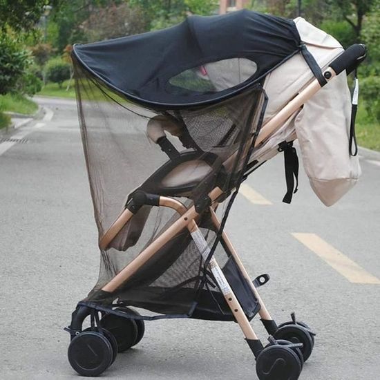 noir Pare-soleil Universel pour Poussette Bébé Couvertures Moustiquaire 