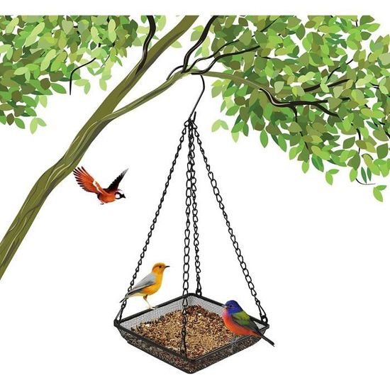 Kodope Kit De Mangeoire Pour Oiseaux, Plate-forme Suspendue à 5 Griffes, 4 Crochets Avec Plateau Pour Mangeoire à Colibris Pour Un Assemblage Facile, Convient Pour Les Cours, Les Jardins (noir, 230