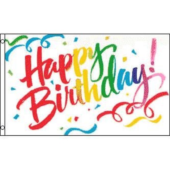 Drapeau Joyeux Anniversaire Multicolore 150x90cm Happy Birthday Haute Qualite Cdiscount