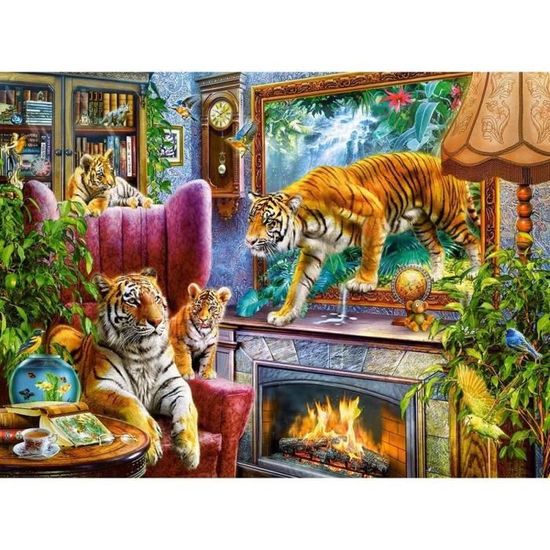 Puzzle 3000 pièces - Castorland - Les Tigres prennent vie - Animaux - Ambiance chaleureuse