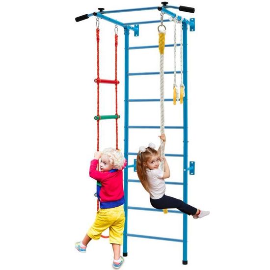 Balançoire Siège Anti-dérapant avec Anneaux de Gymnastique Enfants