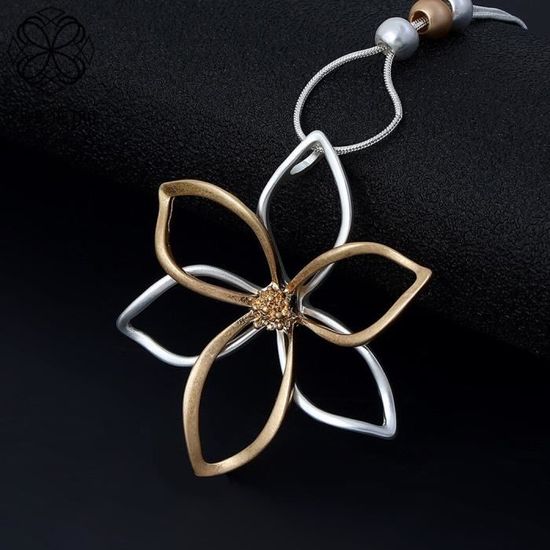 Pendentif diamant, fleur vintage, collier de fleurs en diamants, cadeau pour la Saint-Valentin, pendentif diamant vintage, diamant créé, pendentif ancien - France