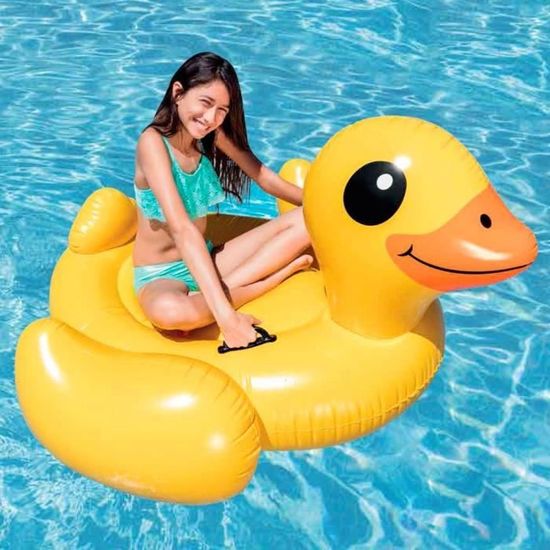 Bouée Canard Géante Gonflable 180 Cm - Chaise Flottante Pour Piscine, Plage, Fêtes Et Jeux Aquatiques