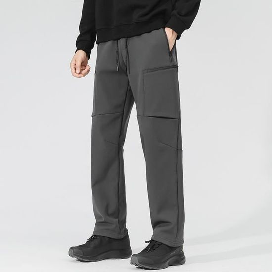 Pantalon de Ski Epais Double Polaire Coupe Droite Cargo Sport Gris fonce Cdiscount Sport