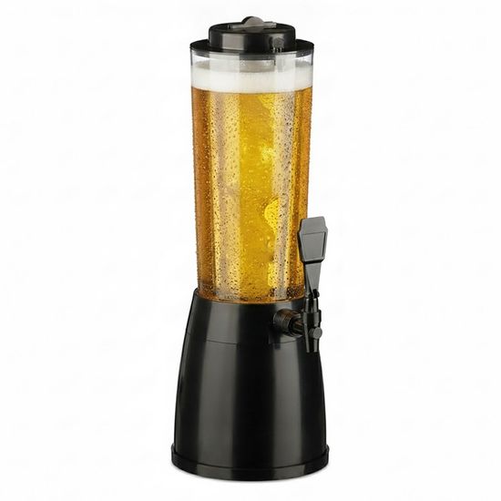 Relaxdays Distributeur De Bière 2,5L Avec Robinet Poussoir Et Compartiment Glaçons
