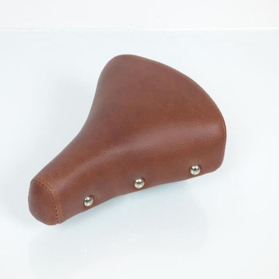 Selle Vintage Marron En Simili Cuir – Confortable, Avec Ressorts Et Rivets, Look Rétro Pour Vélo De Route, Ville Ou VTT