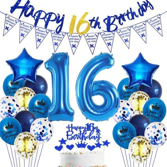 Déco Anniversaire 1 An Garçon – Kit 110 Pièces, Arche Ballon, Banderole, Ballons Aluminium Et Latex – Thème Bleu Et Blanc
