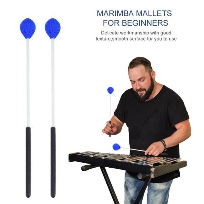 Maillets Marimba 1 Paire – Tête Fil Doux Érable & Fibre De Verre, Son Chaleureux & Précis