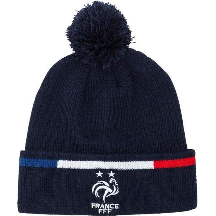 Bonnet pompon FFF - Collection officielle Equipe de France de Football - Taille Homme