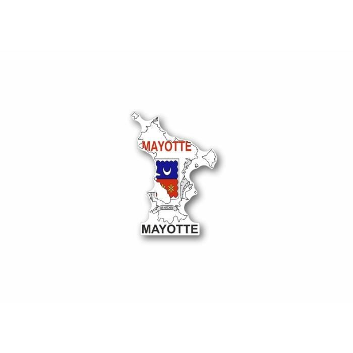 Autocollant sticker carte drapeau departement exterieur mayotte