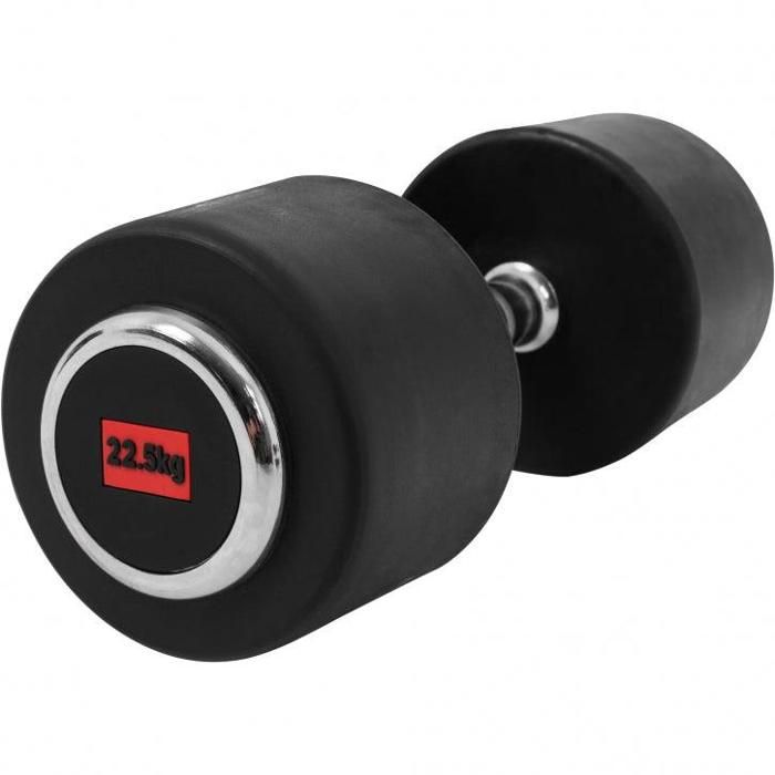 Haltère professionnelle en caoutchouc monobloc, 1 x 22.5kg