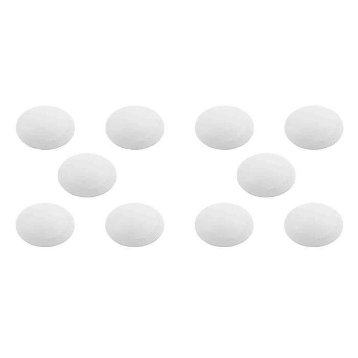 Butées de porte - Diamètre : 4 cm, Hauteur: 12mm -Auto-adhésives - Couleur blanc Lot de 10