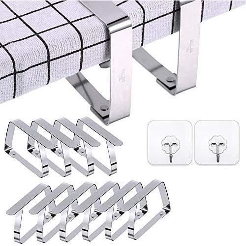 Pinces à Nappe en INOX, Inoxydable Nappe Clips 10PCS pour Table de Pique-Nique Mariage Restaurant et Fête Cadeau Crochets Adhésif153