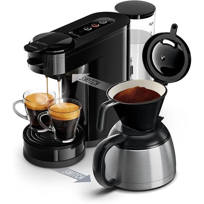 Philips HD6592/61 Machine à café SENSEO Switch 2 en 1 Noir (machine à dosettes + machine à café filtre)