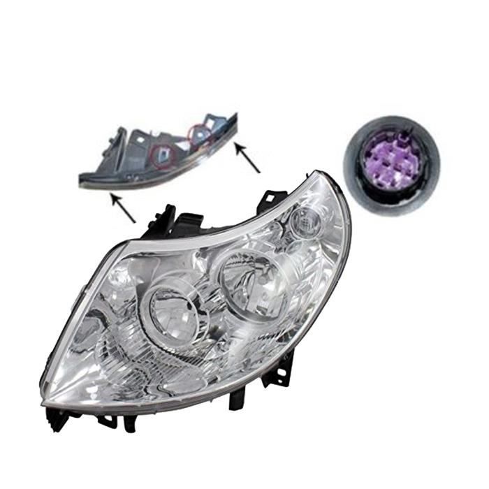 Phare Optique Avant Gauche, H7+H1, électrique avec Moteur pour FIAT DUCATO de 2006 à 2014