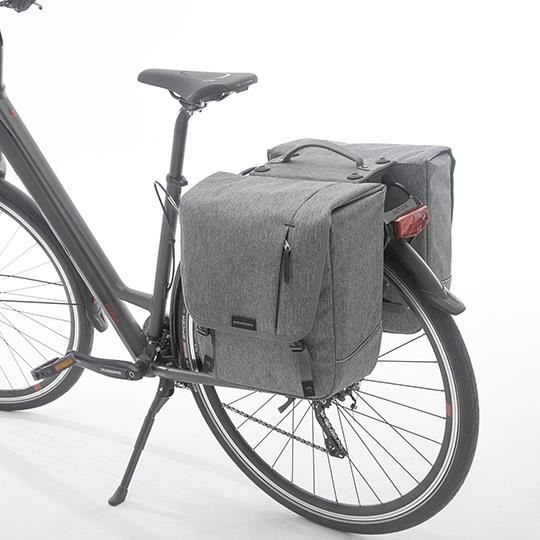 Sacoche velo porte bagage a pont newlooxs nova double gris mik - 32 litres -