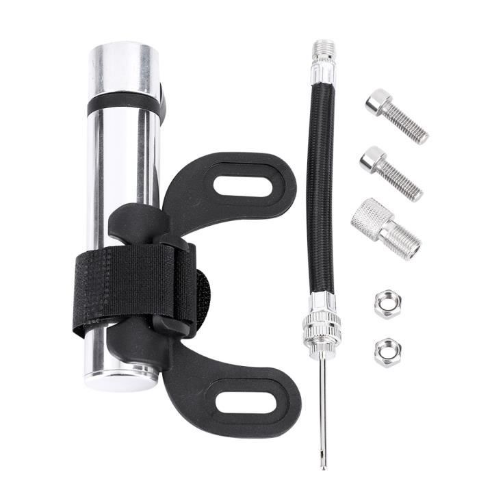 Pompe de gonflage de vélo, mini pompe à air portative de vélo en alliage d'aluminium haute pression 120PSI pour vtt VTT vélo ou