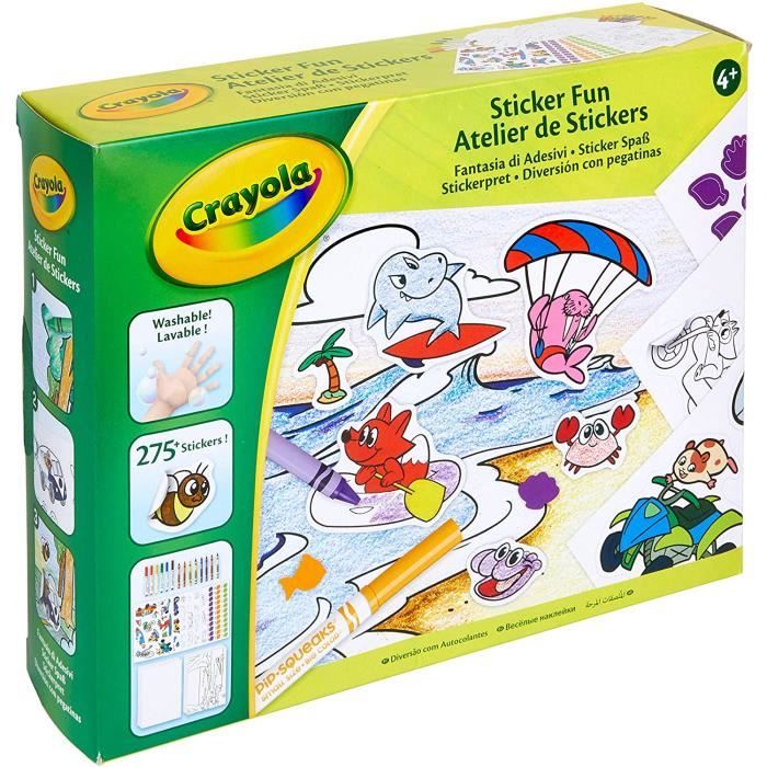 Crayola - Atelier de Stickers - Loisir créatif - Kits d'activités - à partir de 4 ans - Jeu de coloriage et dessin[908]
