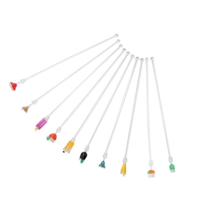 Akozon bâtonnets à mélanger 10PCS Mignon Acrylique Cocktail Agitateur En Remuant Bâtons De Mélange Cocktail Boisson Mélangeur