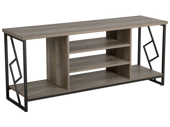 Beliani - Meuble TV effet bois foncé et noir FORRES