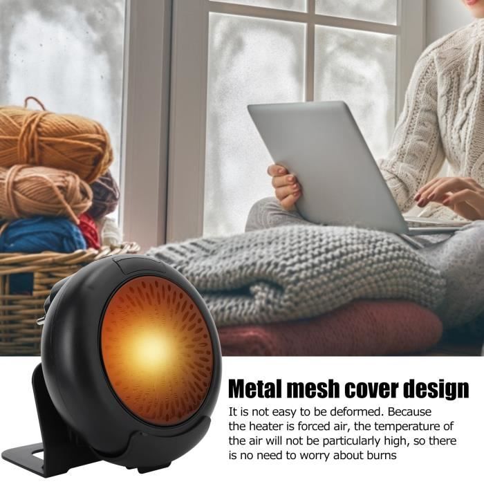 900W Mini Ventilateur chauffage électrique domestique ventilateur à air chaud UE 220V