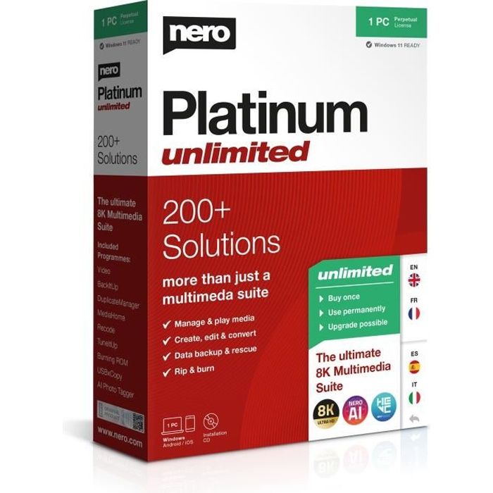 Logiciel MultiMédia - NERO - Nero Platinum Unlimited