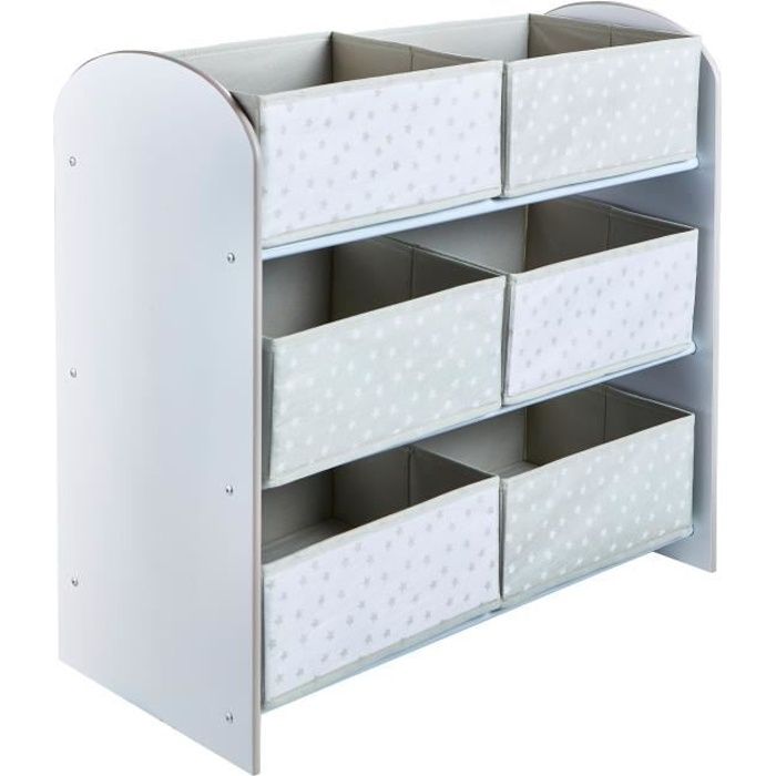 WORLDS APART - Meuble de rangement pour chambre d’enfant avec 6 bacs