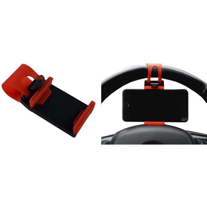 Lilware Universel Support de Téléphone Pour Volant de Voiture Pour les Smartphones et Autres Appareils Divers Avec une Largeur Ma...