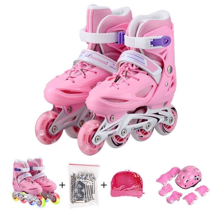 Roller In Line Patins à roues alignées Full Flash pour enfants+ accessoires+sac à dos+équipement de protection+casque