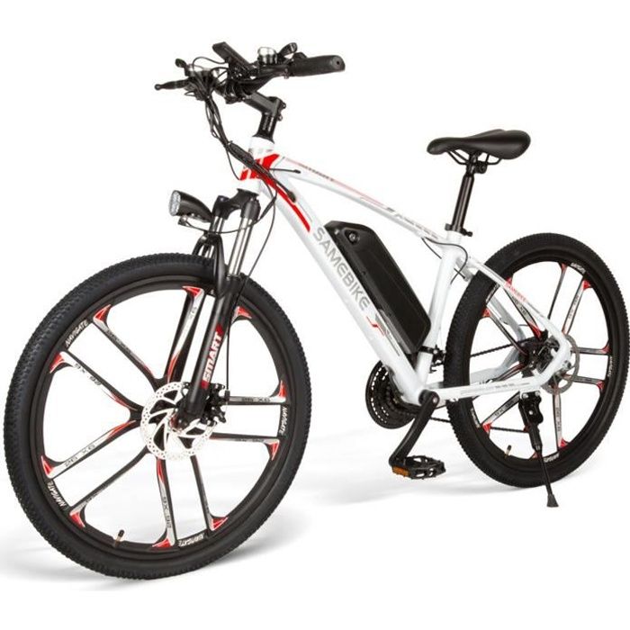 Vélo assistance Electrique 26- Samebike MYSM26 48V 350W 30 km / h - Blanc