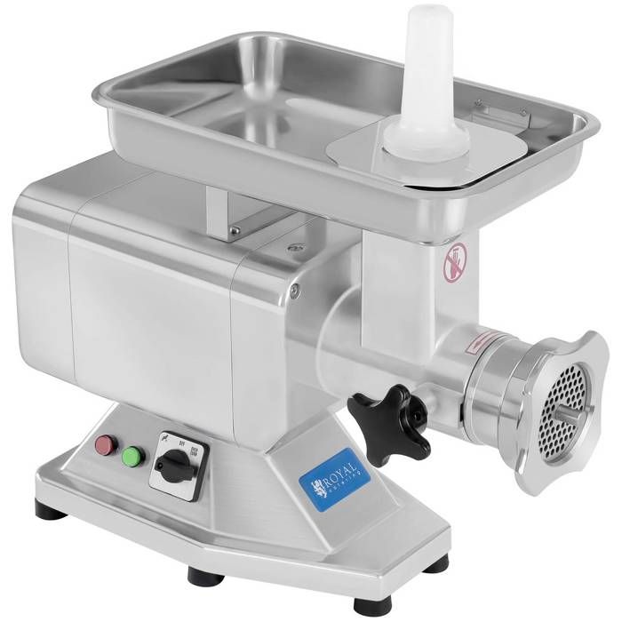 Hachoir à viande Poussoir en plastique 220kg/h PRO 22x46x39cm Longueur des tramies 5/8 mm Royal Catering RCFW-220PRO