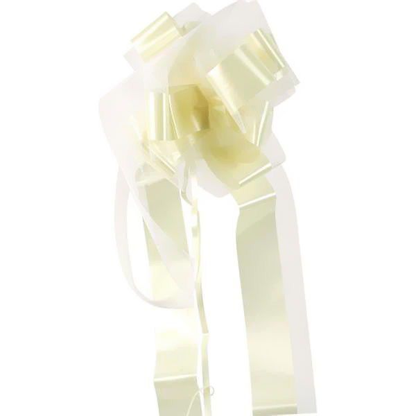NOEUD TULLE INDIVIDUEL IVOIRE 100 MM Ivoire, crème, écru
