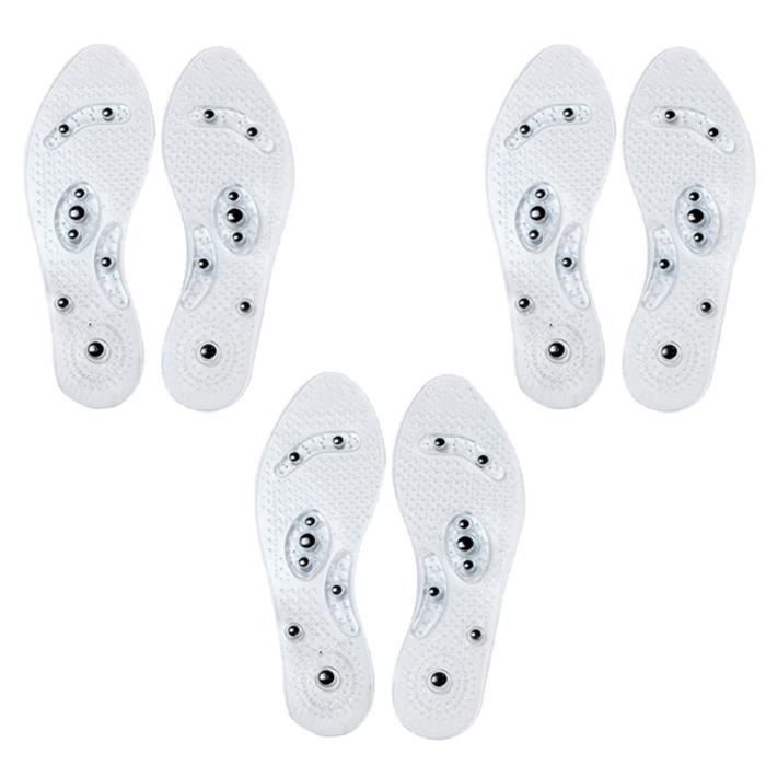 UMIWE 3 Paire Semelle de massage homme Peut être coupé 39-44 Favoriser la Circulation Sanguine Semelle Transparent