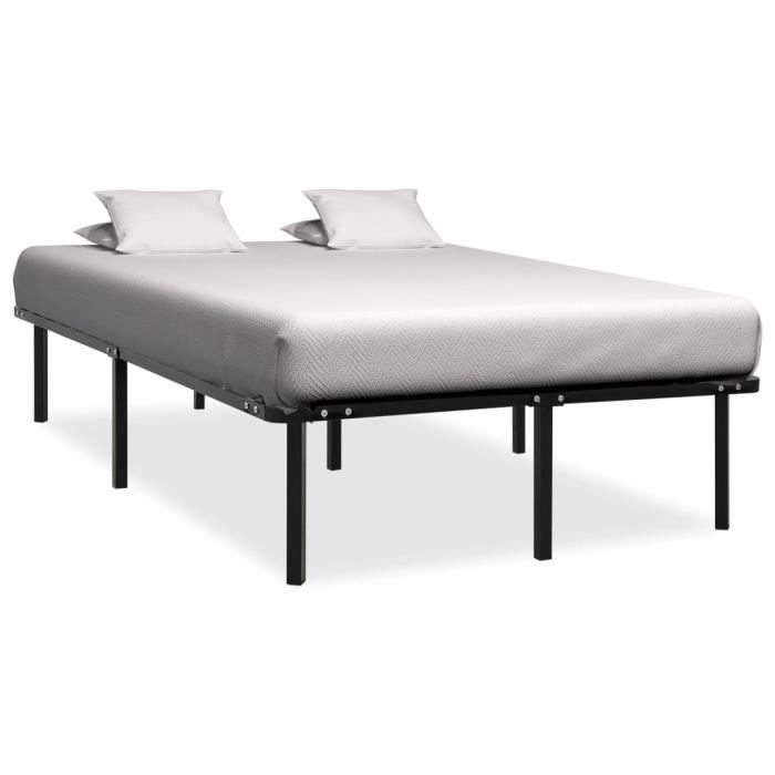 vidaXL Cadre de lit Noir Métal 140 x 200 cm