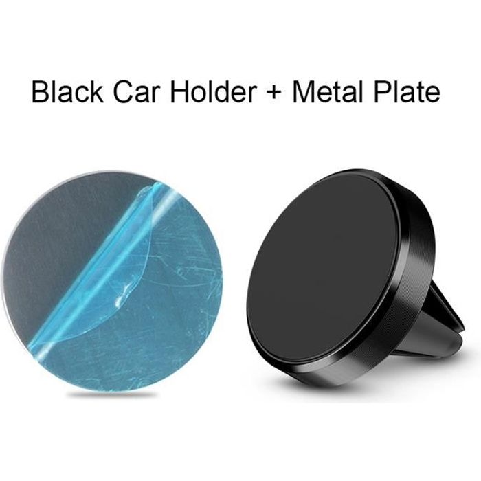 FIXATION TELEPHONE,Black--Support magnétique de voiture, trou de Ventilation rotatif à 360 °, adapté à la Navigation GPS, aimant uni