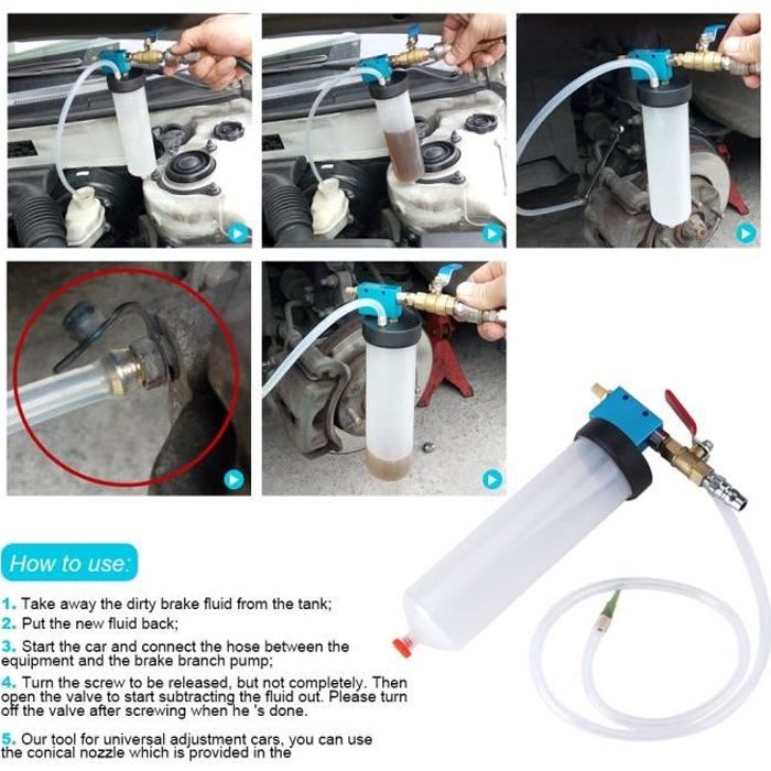 1 Kit de vidange vide d'huile de pompe de liquide de frein de voiture automatique Outil automobile de remplacement---SEV
