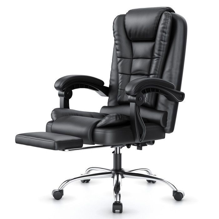 Chaise de bureau ergonomique - Rattantree Fauteuil de bureau Avec Repose-pieds - Siège Pivotant Hauteur réglable - Noir