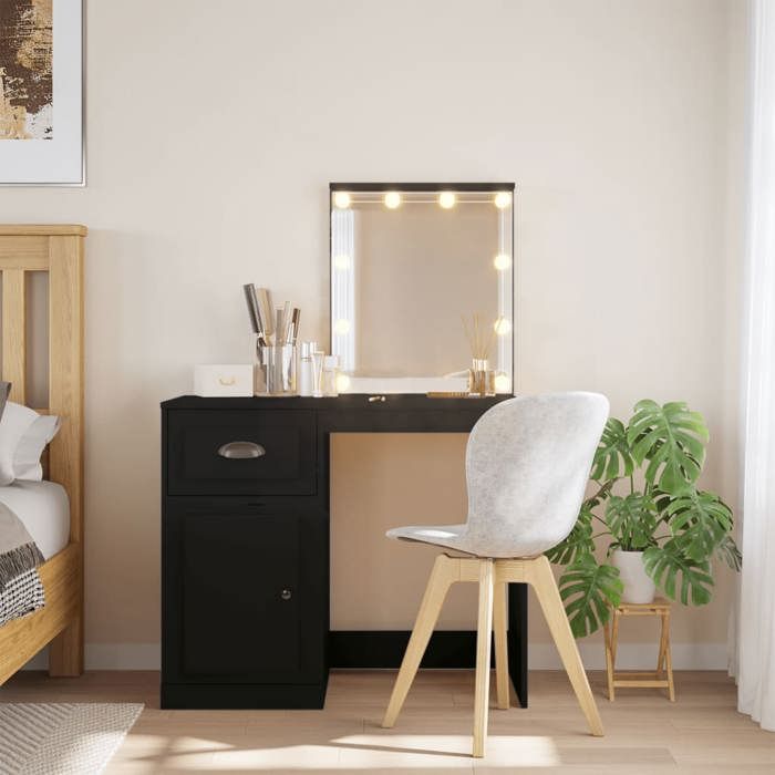vidaXL Coiffeuse avec Lumières LED Table de Maquillage avec Miroir et Tiroir Table Cosmétique avec Compartiment Meuble de 834971