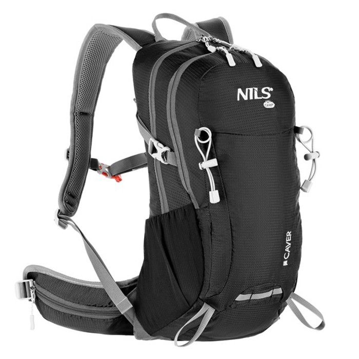 Sac à dos touristique - NILS CAMP - NC1950 - 18L - Noir - Léger et durable - Système de ventilation