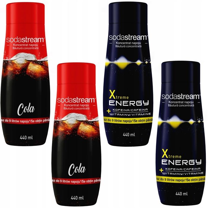 Lot de 4 concentrés SodaStream 2x (Cola+Énergie)