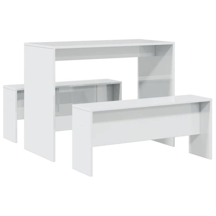 Bonne qualité - Ensemble table à manger et bancs 3 pcs - Ensemble De Table À Manger Et 2 Chaises - Bois dingénierie DECO M9908840