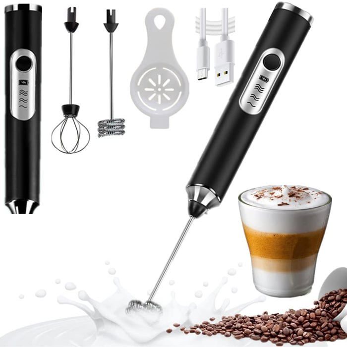Mousseur à Lait électrique USB Rechargeable 3 Vitesses - Parfait Pour Café, Latte, Matcha - 8