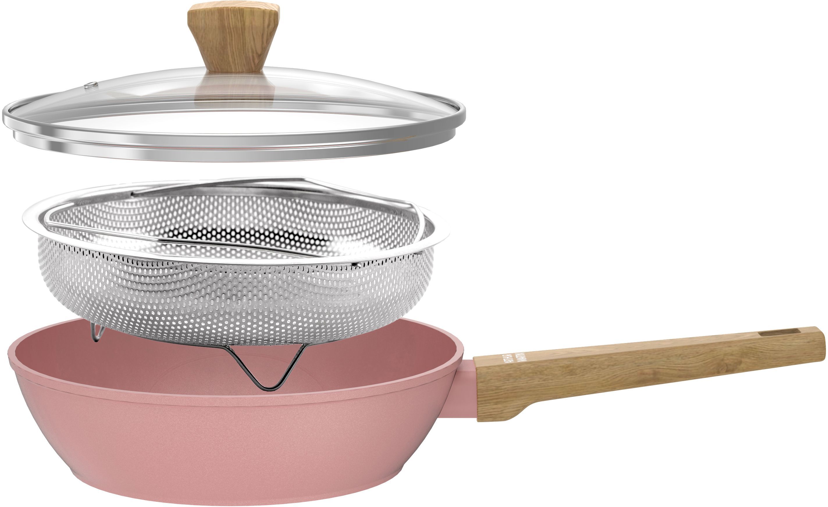 Sauteuse Tous feux dont induction ARTHUR MARTIN AM0333 Revêtement céramique Ø 24 cm Avec couvercle et panier inox