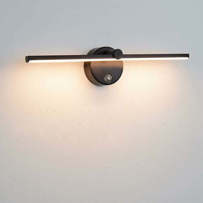 Applique murale LED pour miroir de salle de bain 8 W 4 000 K intensité variable avec interrupteur rotative à 300 °